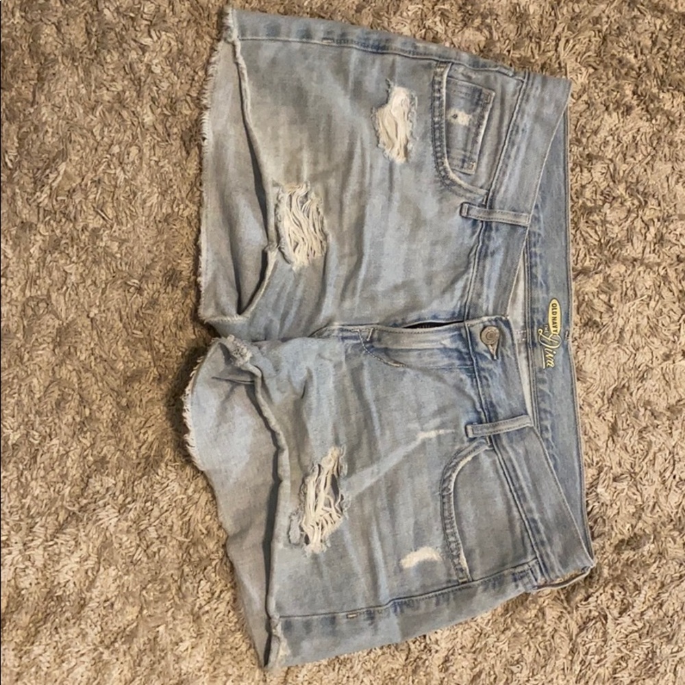 Ripped jean shorts